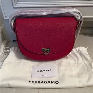 Salvatore Ferragamo crossbody bag with gold accents (NWOT)